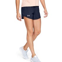 Under Armour 여성용 플라이 바이 2.0 러닝 쇼츠 반바지 미드나이트 네이비 (411)/미드나이트 S