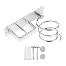 헤어 드라이어 홀더 욕실 컬링 아이언 주최자 스탠드 헤어 드라이어 선반 가정용 액세서리 용 DIY 나선형 송풍기 랙, 은, 협력사