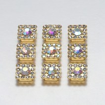 100pcs 쥬얼리에 대 한 10mm 여러 가지 빛깔의 광장 라인 석 베젤 카보 숑 크리스탈 패치 DIY 수 제 공예 재료 액세서리 만들기, 02 AB Clolor