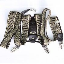 정성잡화점 아가일 패턴 고급 서스펜더 멜빵