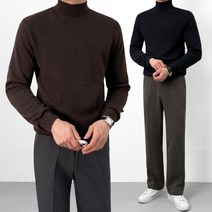 이브컴퍼니 남성 베이직 무지 기모 반폴라 맨투맨 (4color) (4741-1)