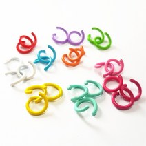 (5개) 굵은형 컬러 오링재료 연결고리, 5개묶음, [E67] 블랙