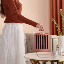 아이프리 탁상용 미니 저소음 회전 전기 온풍기, 핑크, MOS-1100HS
