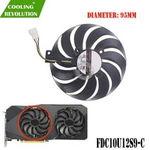 CPU 쿨러 공랭 인텔 AMD ASUS Dual Radeon RX5500XT 그래픽 카드 용 FDC10U12S9-C DC12V 0.45AMP 팬, 왼쪽 팬