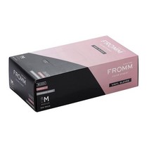 Fromm 투명/흰색 일회용 비닐 장갑 라텍스 프리 파우더 프리 중간 크기 100개들이 상자 D8021, Medium (Pack of 1)