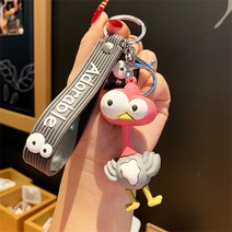 아이디어 엽기 눈 타조 피규어 열쇠고리 귀여운 만화 자동차 가방 걸이 열쇠고리 걸이, 2