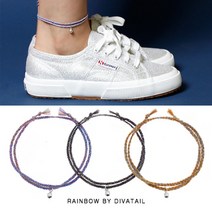 [천삼백케이] [디바테일] [Rainbow 발찌] 92.5 Silver Mini Bell Misanga Ankle