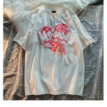 [하나비] 우나지 여성 여름 라운드넥 무지 하트 체크 곰돌이 레터링 포인트 구호시귀이 티셔츠
