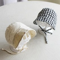 도도앤뉴 아기모자 둥근 도도체크 베이비 보넷
