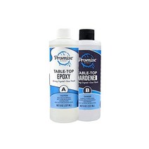 Promise Epoxy - 투명 탁상용 에폭시 수지(16온스 키트) | UV 저항성 셀프 레벨링 목재 테이블 탑 바 카운터 리버 및 기타 DIY 레진 아트 프로젝트를 위한 고, 1개