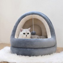 강아지 고양이 커버분리 도넛 방석 동굴 뚱땡이 중형견 사계절 여름 겨울 원형 숨숨집 우주 무중력 애견 집, 화이트(대형)