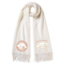 시나모롤 캐시미어 목도리 러블리 심플 순색 스카프 머플러 숄 양털 남성 여자 커플 겨울 울 스카프 부드러운 간편한 목도리매는법 가을겨울 짧은목도리 2color 블랙&화이트 두 컬러