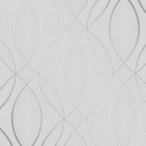 영국직구 파인데코 펄스 오그리 웨이브 질감 벽지, Silver/Grey, 32.8ft x 20.5in