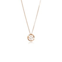 오에스티 심장박동 시뮬렛다이아 화이트 링스윙 실버 목걸이 OTN220904DPW