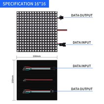 WS2812B LED 픽셀 아트 프로그래밍 가능 디스플레이 보드 RGB 풀 컬러 HD 패널 프로젝트 장식, 02 16x16leds 256pixels