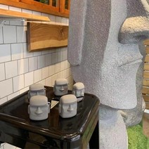 모아이석상 에어팟분실방지 케이스 강화필름, 에어팟1/2세대, 모아이 석상