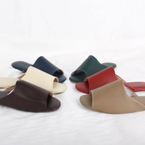 고급 가죽 실내 슬리퍼 9colors 호텔 거실화 룸슈즈 유치원 병원 사계절 미끄럼방지, 브라운