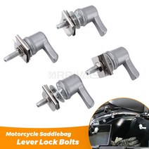 4팩 오토바이 안장가방 레버 잠금 볼트 amp harley touring dyna cvo road glide breakout deluxe용 견과류 키트, 없음