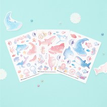 마넷 사각 투명 스티커 - 아쿠아월드, 03.아쿠아월드(프렌즈)