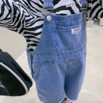 잘키움 아기 키즈 아동용 데님 반바지 멜빵바지 2컬러