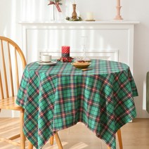 메리 체크 테이블보 6인용 3color, 그린체크
