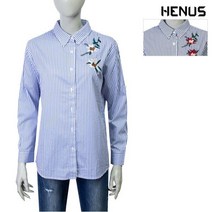 헨어스 헨어스 여성 자수 포인트 셔츠_HSC251