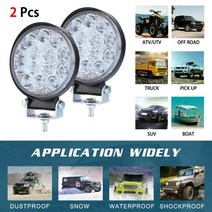중장비 안전등 경고등 사고방지 라운드 140W LED 작업 조명 스팟 램프 오프로드 트럭 SUV 12/24V 자동, 01 2PCS_01 6000k