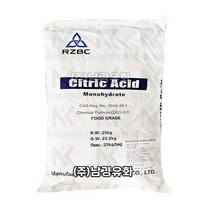 남경유화-함수구연산 RZBC 구연산 식품첨가물등급 25KG-대용량