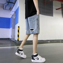 남자봄청바지 남자청바지 남자찢청 남자찢청 블랙청바지 남성기모바지 남자데님팬츠 남자중청바지 캐주얼패션 블랙데님 남자구제청바지