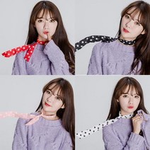 와이어가 들어있는 날으는 스카프 땡땡이무늬 할로윈 크리스마스 머리띠 행사 넥타이 공연 안경 토끼 파티, 블랙