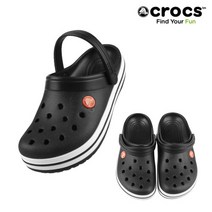 크록스 크록스 CROCS 당일발송 크록밴드 클로그 키즈 204537-001 블랙