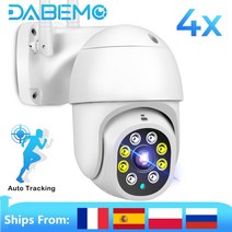WiFi 카메라 1080P HD CCTV 야외 IP 카메라 AI 추적 4X 디지털 줌 감시 RJ45 유선 미니 스피드 돔 카메라, 1080P 32G 추가, 협력사, 영국 플러그