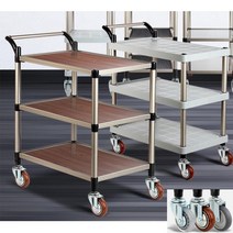 이동식대차 2단 식당 홀서빙 그릇 음식 운반카트 이동식밀차 이동구루마, 플라스틱 PP 2단 대 무소음바퀴