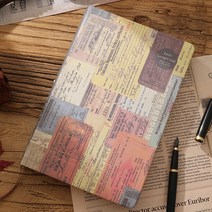 빈티지 다이어리 레트로 학생 일기장 서양 스타일 풀 컬러 페이지 핸드 메모장 노트 플래너 저널, 02 Coffee