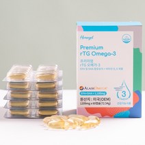 허니엘 프리미엄 rTG 알티지 오메가-3(알래스카) 60캡슐 / 혈행 기억력 개선 건조한 눈 건강