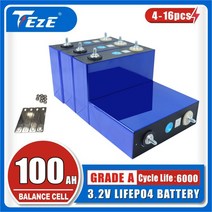 인산철 배터리 Lifepo4 배터리 3.2V 100Ah Diy12V 24V 48V 팩 태양열 모터홈 전기 요트용 리튬 철, 02 8PCS-EV100AH