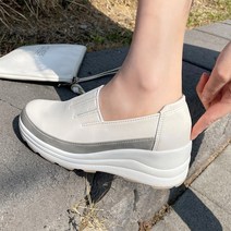 [바닐라슈] 카리스 베이직 통굽 키높이 탑밴딩 슬립온 스니커즈(6cm)