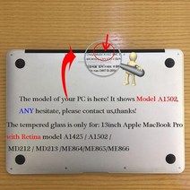 노트북 Apple Macbook Pro 13 Retina 모델 A1425 A1502 스크린 유리 0.3MM 9H 투명 보호 필름, 단일모델명/품번, 단일운영체제, 단일RAM / 메모리 용량, 단일저장용량, 단일컴퓨터 CPU