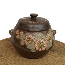 작품 쌀항아리 접시꽃 15kg 잡곡 항아리 도자기쌀독