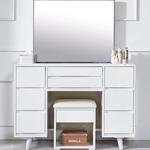 이케아 수납형 화장대세트(스툴제외) 신혼 원룸 다용도화장대 국내제작 인테리어 서랍정리대, HZ305, 그레이화이트