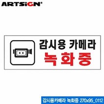 [KT알파쇼핑]아트사인 감시용카메라 녹화중 270x95mm 0112, 1개