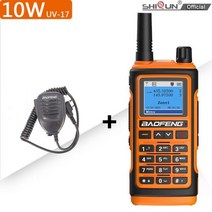 Baofeng-UV17 워키 토키 NOAA 날씨 채널 양방향 라디오 LCD 스캔 USB C 충전기 방수 VHF/UHF 999CH FM 라디오 UV 16, CHINA_-Micspeaker