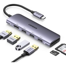 일본직발송 3. UGREEN USB -C 허브 6 IN 1 USB C TO HDMI 4K SDTF 카드 리더 TYPE C 멀티 버젼다 어댑터 3, One Size_One Color, 상세 설명 참조0, 상세 설명 참조0