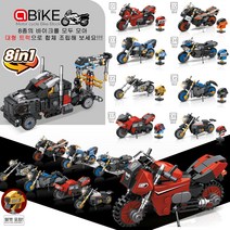 바이크 블럭 오토바이 8종합체변신 나노블럭 블럭놀이, 08.화이트+레드