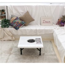 부탄가스테이블 접이식 불판테이블 불판식탁, 마블화이트