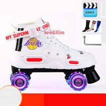 리앤킴 성인용 LED 바퀴 롤러스케이트 WA2345, 화이트+LED 바퀴