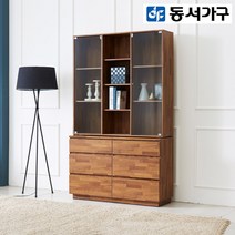 동서가구 LV 라떼 600&800&1200 유리장식장 8종, 08. 라떼 1200 3단 유리장식장 (918501) 멀바우