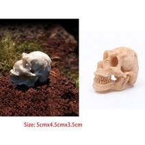 일자 잔가지 그루터기 유목 수족관 품 수지 코뿔소 뿔이있는 해골 염소 머리 모양 수조, 해골 모양5cmx4.5cm