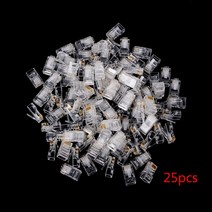 25/100 조각 RJ45 CAT5 RJ-45 모듈 식 플러그 인터넷 케이블 네트워크 커넥터 8p8c, 하얀색