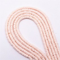플랫 라운드 폴리머 클레이 비즈 칩 디스크 DIY 수제 보석 만들기 목걸이 찾기용 느슨한 스페이서 4mm 6mm, 6mm 350pieces1strand, apricot